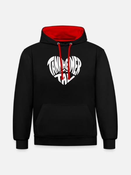Tannheimer Tal Heart Shape Mountain Logo - Contrast hoodie - black/red