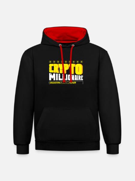 Crypto Millionaire. Wealthy person poison - Contrast hoodie - black/red