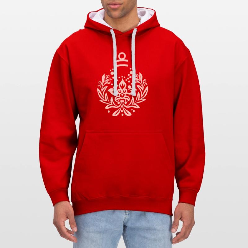 Weihnachtskugel Ornament Kontrast-Hoodie