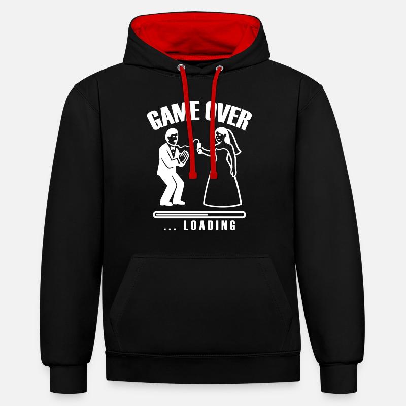 Game Over Loading Wedding - Contrast hoodie - black/red