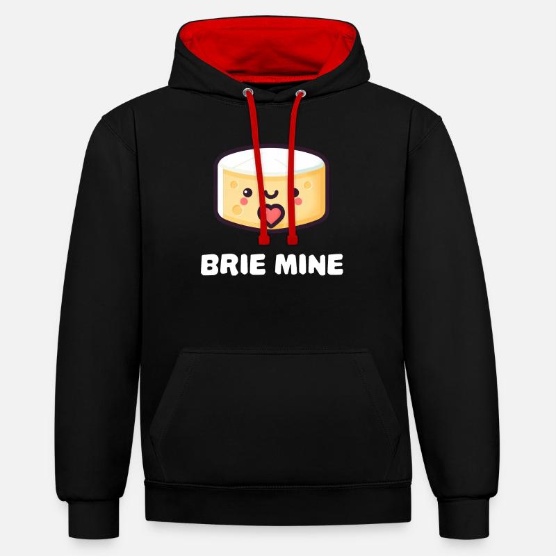 Brie Mine Fromage mignon - Sweat à capuche contrasté - noir/rouge