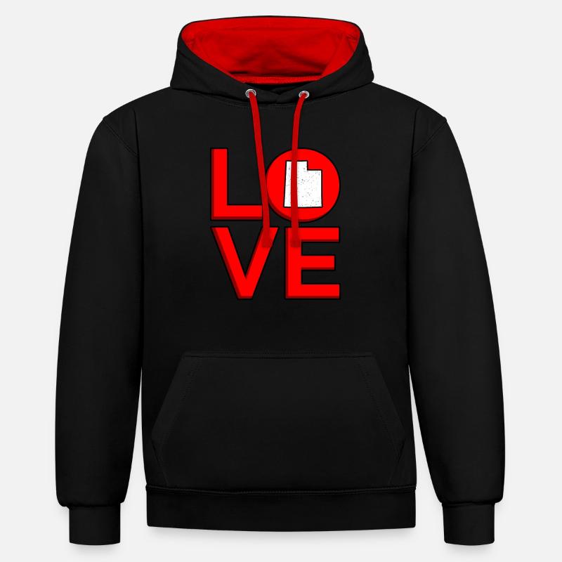 Cher cadeau de l’Utah - Sweat à capuche contrasté - noir/rouge