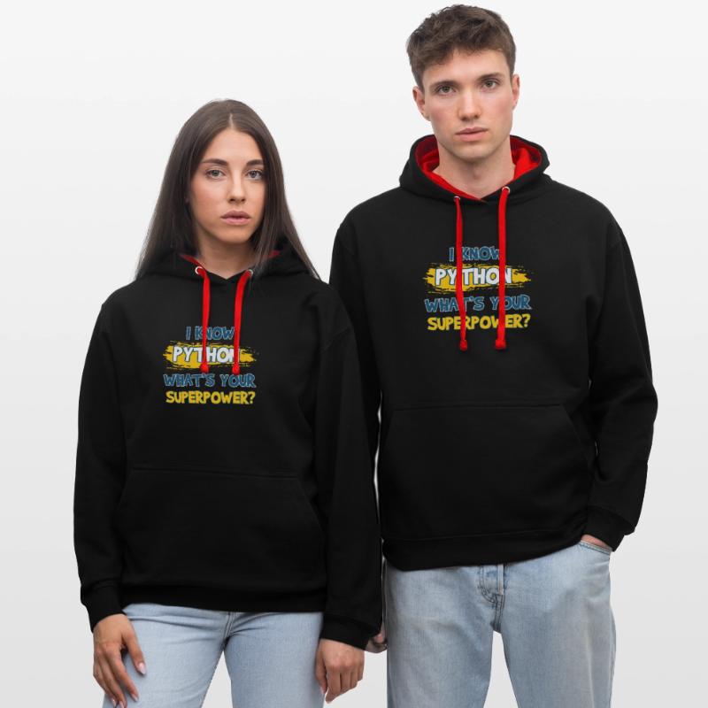 Programmierer Python Kontrast-Hoodie