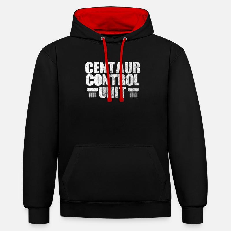 Centaure Centaure cadeau mythologie grecque - Sweat à capuche contrasté - noir/rouge
