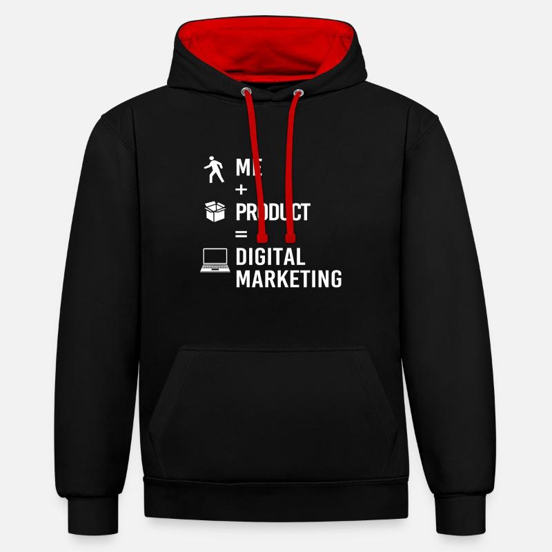 Responsable Marketing - Sweat à capuche contrasté - noir/rouge