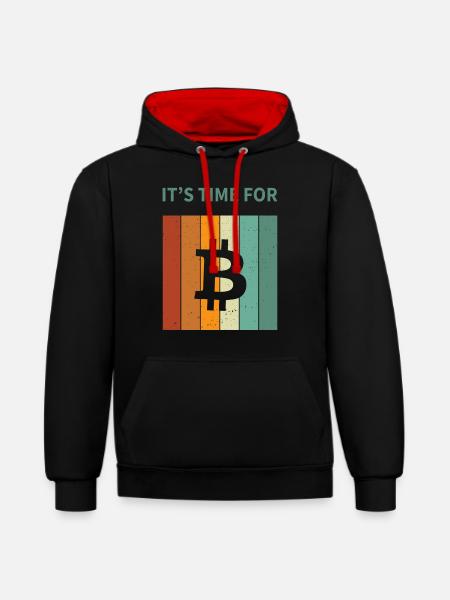 Bitcoin - Contrast hoodie - black/red