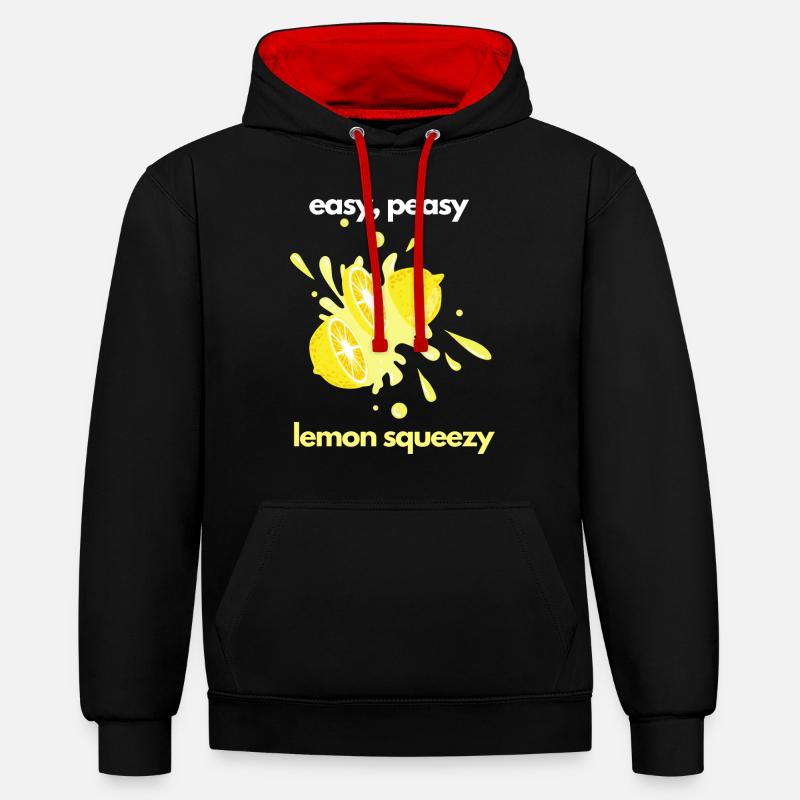 Easy Peasy Lemon Squeezy - Sweat à capuche contrasté - noir/rouge