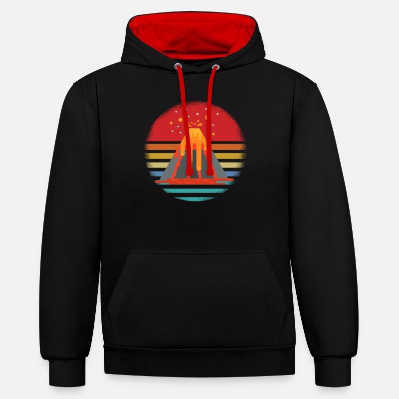 Vulcain - Sweat à capuche contrasté - noir/rouge