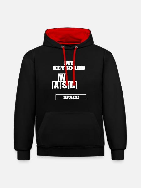 Game Player Console Controller Online Graphics ja - Sudadera con capucha contraste - negro/rojo