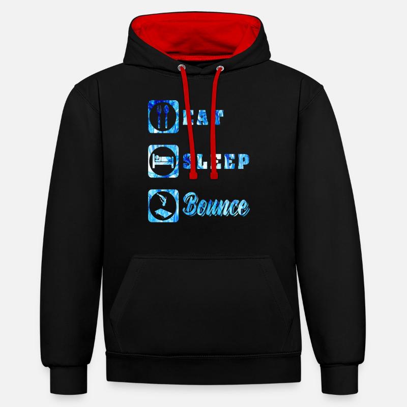 Trampoline - Sweat à capuche contrasté - noir/rouge