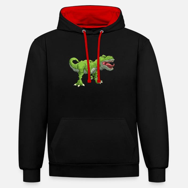 T Rex - Contrast hoodie - black/red