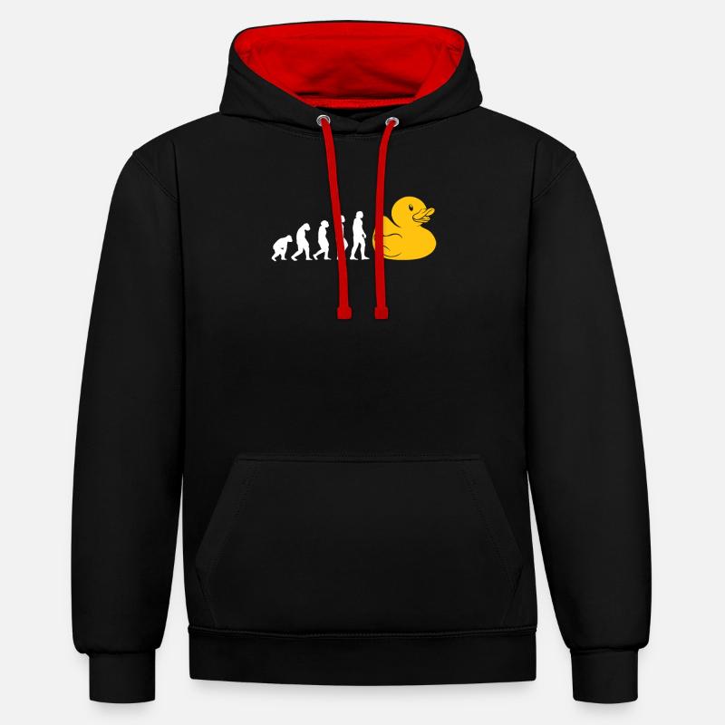 Evolution Gummiente Geschenk - Kontrast-Hoodie - Schwarz/Rot