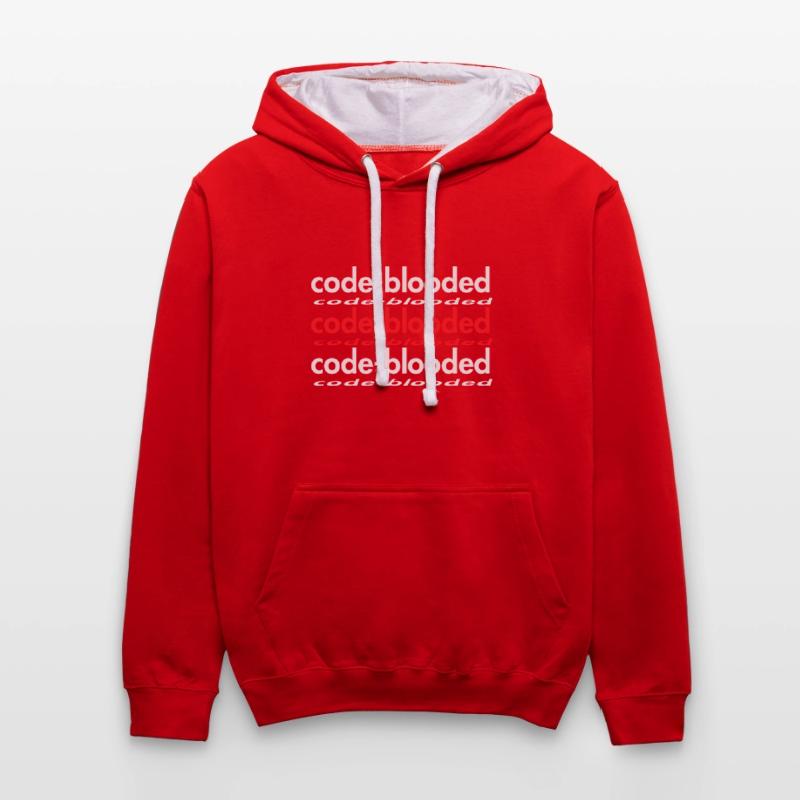 Code Blooded Programmer Coding Computer Science Kontrast-Hoodie