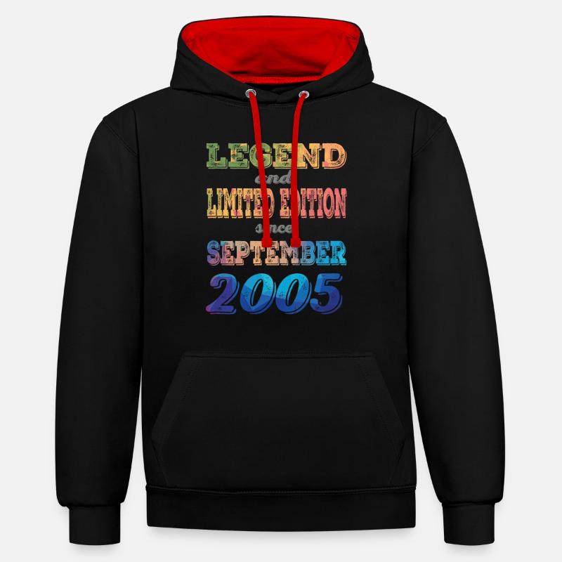 LÉGENDE ET ÉDITION LIMITÉE - Sweat à capuche contrasté - noir/rouge