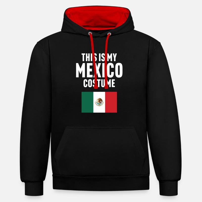 C’est mon costume mexicain - Sweat à capuche contrasté - noir/rouge