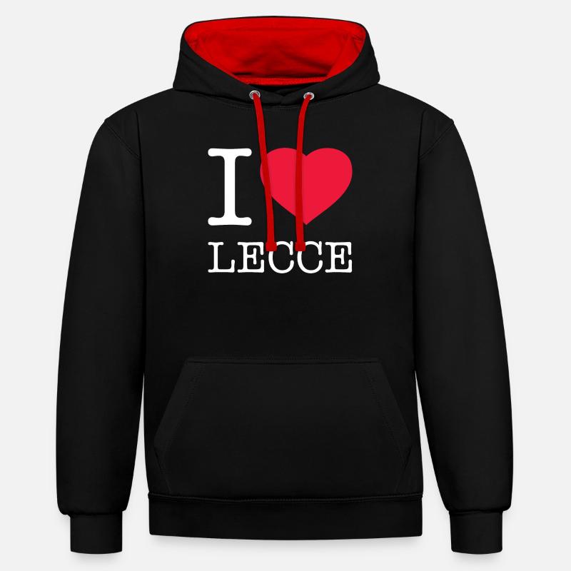 J’ADORE LECCE - Sweat à capuche contrasté - noir/rouge
