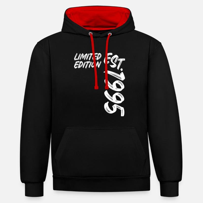 Édition limitée est. 1995 - Sweat à capuche contrasté - noir/rouge