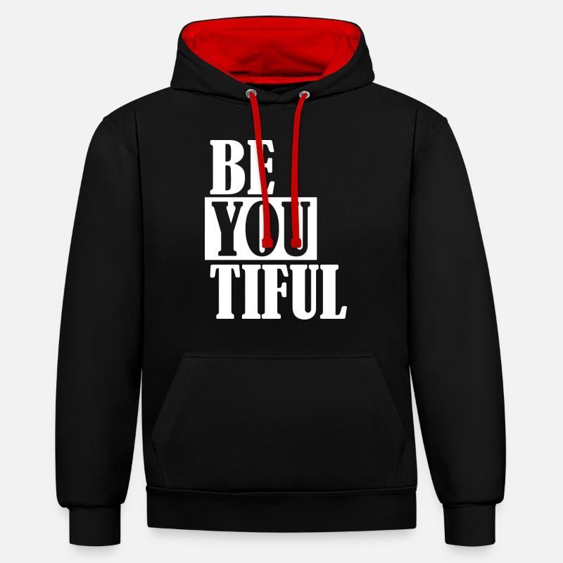 Belle belle merveilleuse w - Sweat à capuche contrasté - noir/rouge