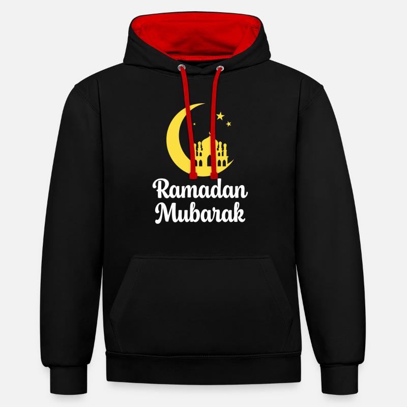 Ramadan Mourbarak - Sweat à capuche contrasté - noir/rouge