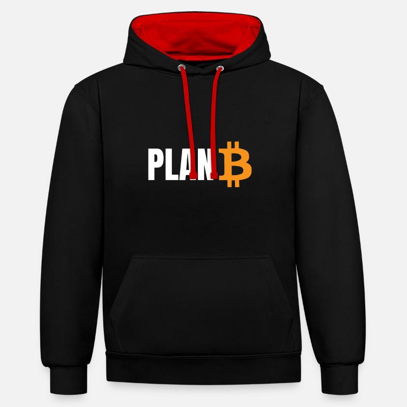 Plan B Bitcoin - Contrast hoodie - black/red
