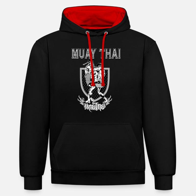 Muay Thai - Sweat à capuche contrasté - noir/rouge