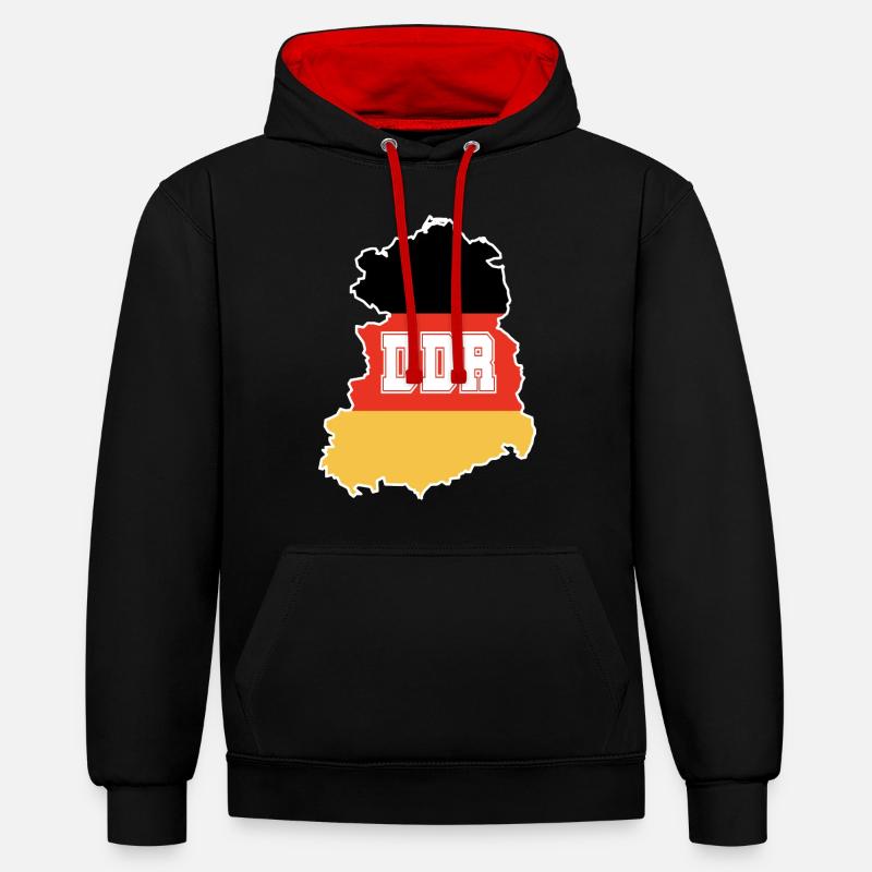 Bloc de l’Est RDA - Sweat à capuche contrasté - noir/rouge