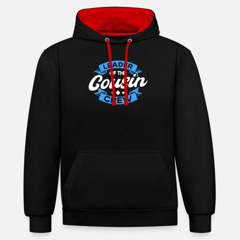 Chef de l’équipage du cousin - Sweat à capuche contrasté - noir/rouge