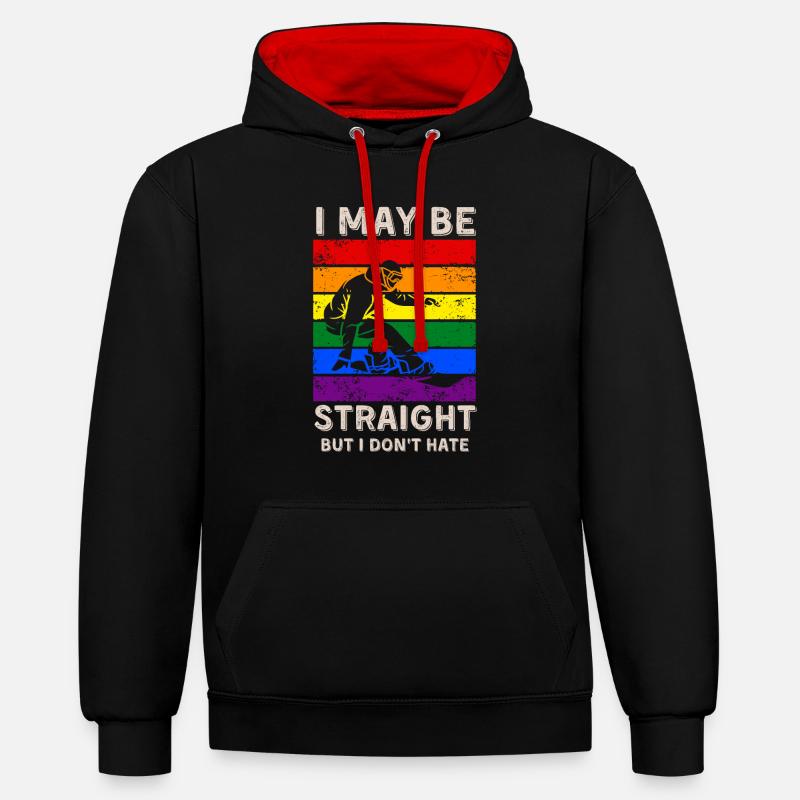Snowboard Droits LGBT - Sweat à capuche contrasté - noir/rouge