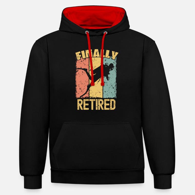 Plongée retraite rétro - Sweat à capuche contrasté - noir/rouge