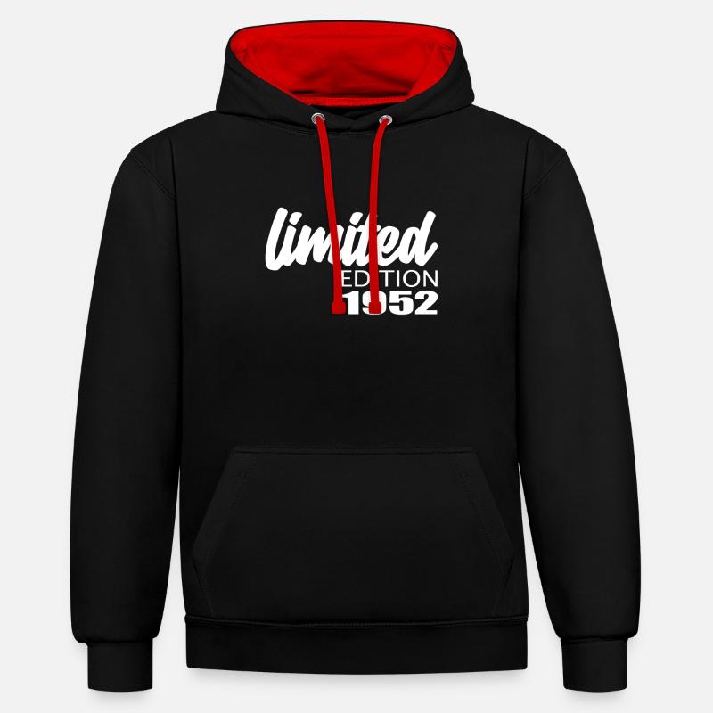 Édition limitée 1952 - Sweat à capuche contrasté - noir/rouge