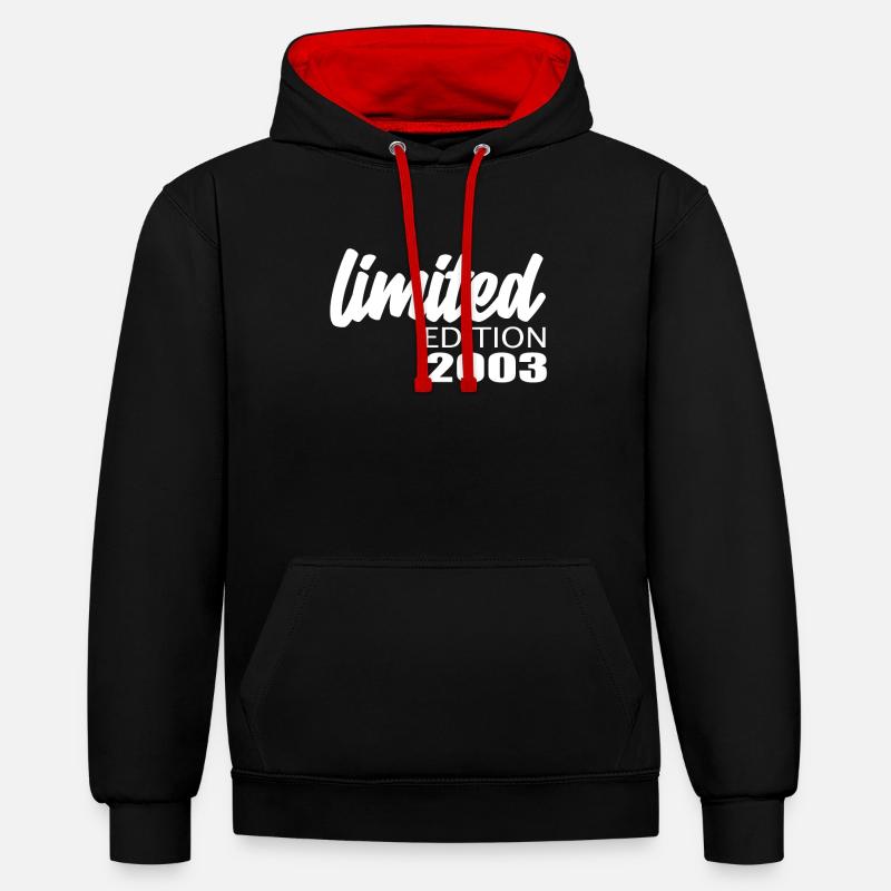 Édition limitée 2003 - Sweat à capuche contrasté - noir/rouge