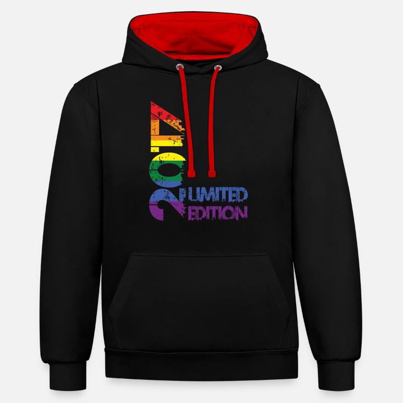 Édition limitée 2017 - Sweat à capuche contrasté - noir/rouge