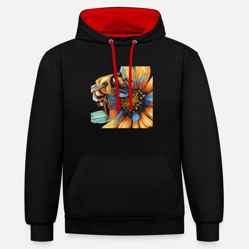 Nectar Avidité - Sweat à capuche contrasté - noir/rouge