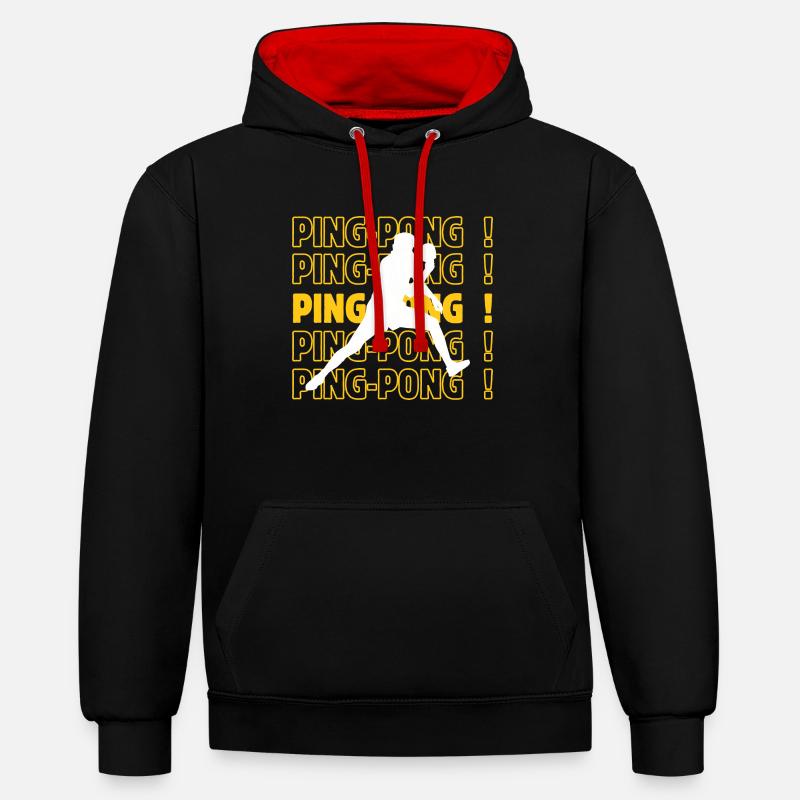 ping-pong ping ping ping-pong - Sweat à capuche contrasté - noir/rouge