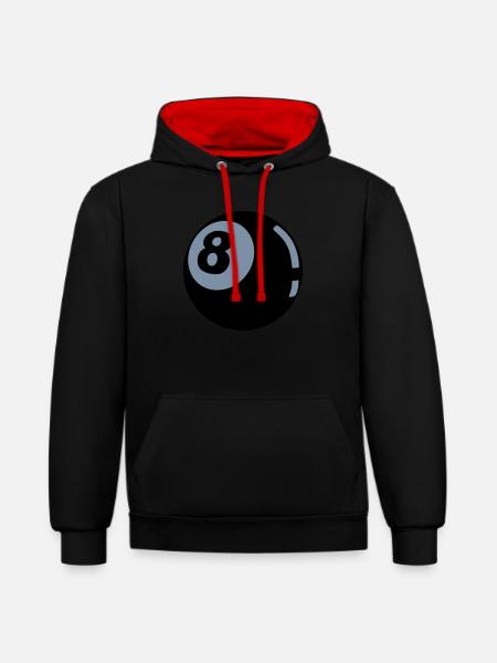 8 Ball - Contrast hoodie - black/red