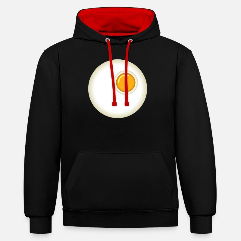 frit - Sweat à capuche contrasté - noir/rouge