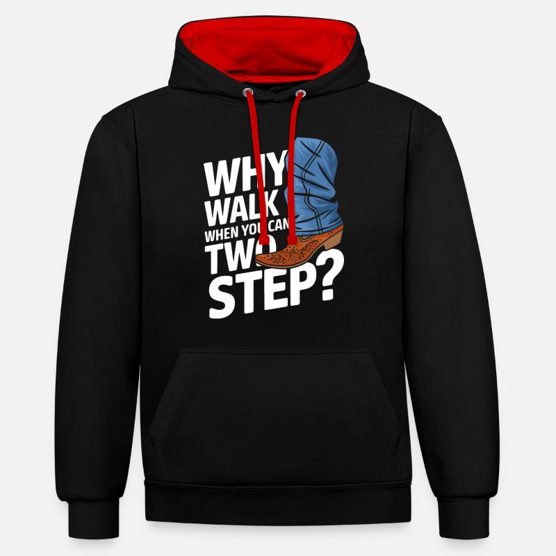 Line Dancing Dancing Dancers - Contrast hoodie - black/red