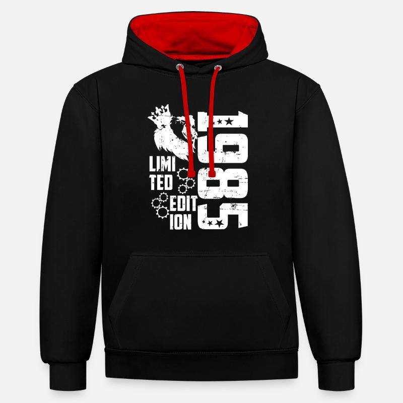 1985 Born Édition Limitée - Sweat à capuche contrasté - noir/rouge