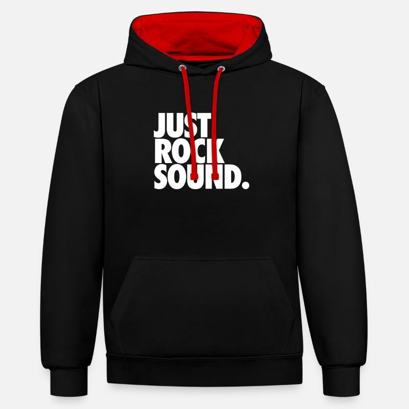 Juste du son rock - Sweat à capuche contrasté - noir/rouge