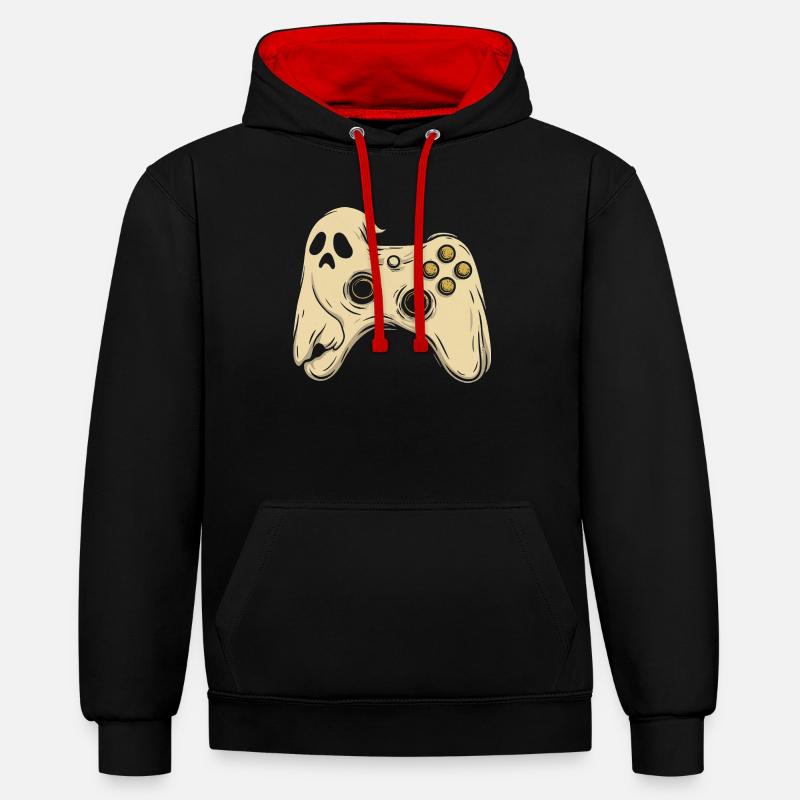 Ghost Pad Arcade Rétro - Sweat à capuche contrasté - noir/rouge