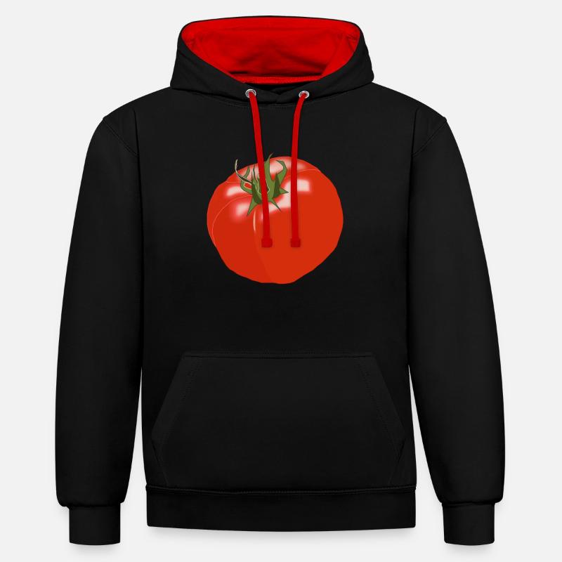 tomate tomates tomate légume vegetables5 - Sweat à capuche contrasté - noir/rouge