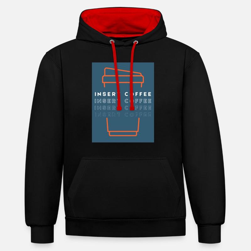Insert Coffee Cup 2 LOPWBTT - Kontrast-Hoodie - Schwarz/Rot