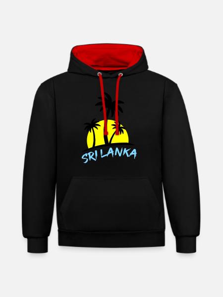 Sri Lanka - Contrast hoodie - black/red