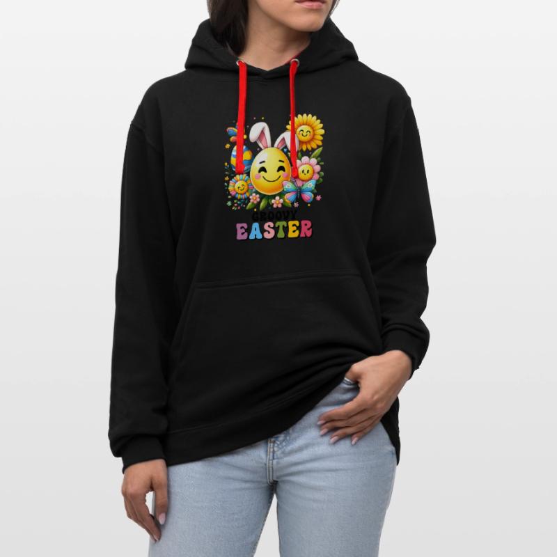Easter Easter Bunny Easter Eve Easter Sunday Easter Egg Spring Contrast hoodie