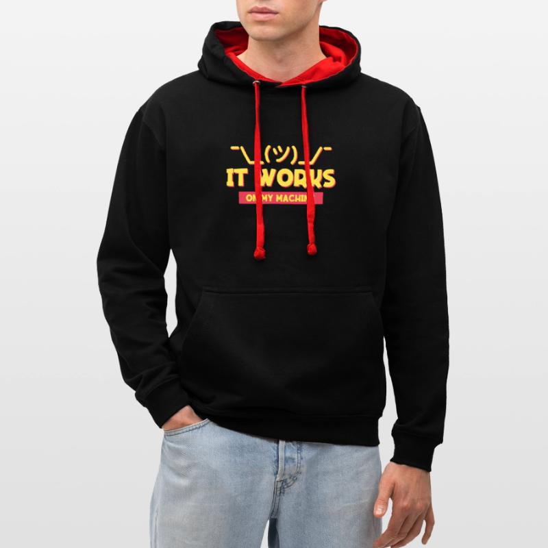 IT support and programmer joke for coders Contrast hoodie