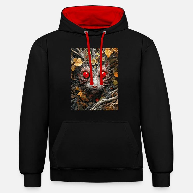 Souris Plantes Effrayantes 1.2 - Sweat à capuche contrasté - noir/rouge