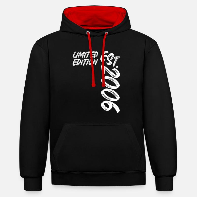 Édition limitée est. 2006 - Sweat à capuche contrasté - noir/rouge