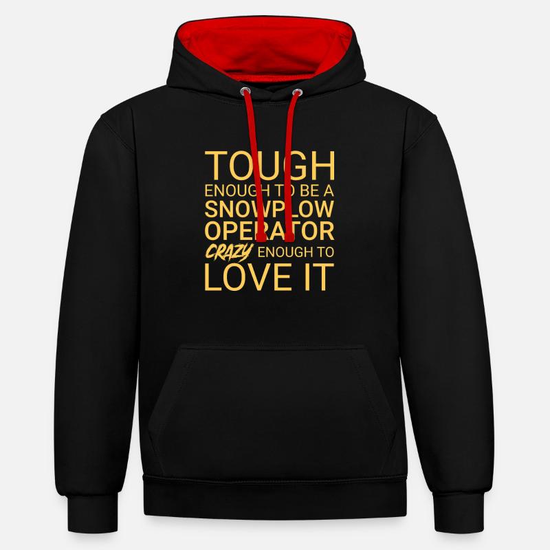 Snowplow Operator Crazy Schneepflugfahrer - Kontrast-Hoodie - Schwarz/Rot