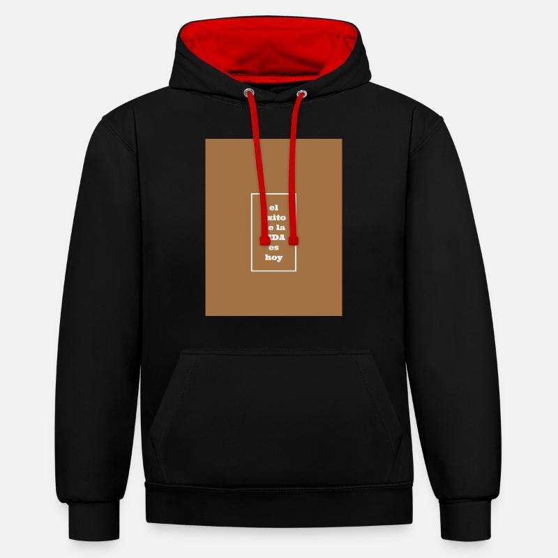 Succès dans la vie - Sweat à capuche contrasté - noir/rouge