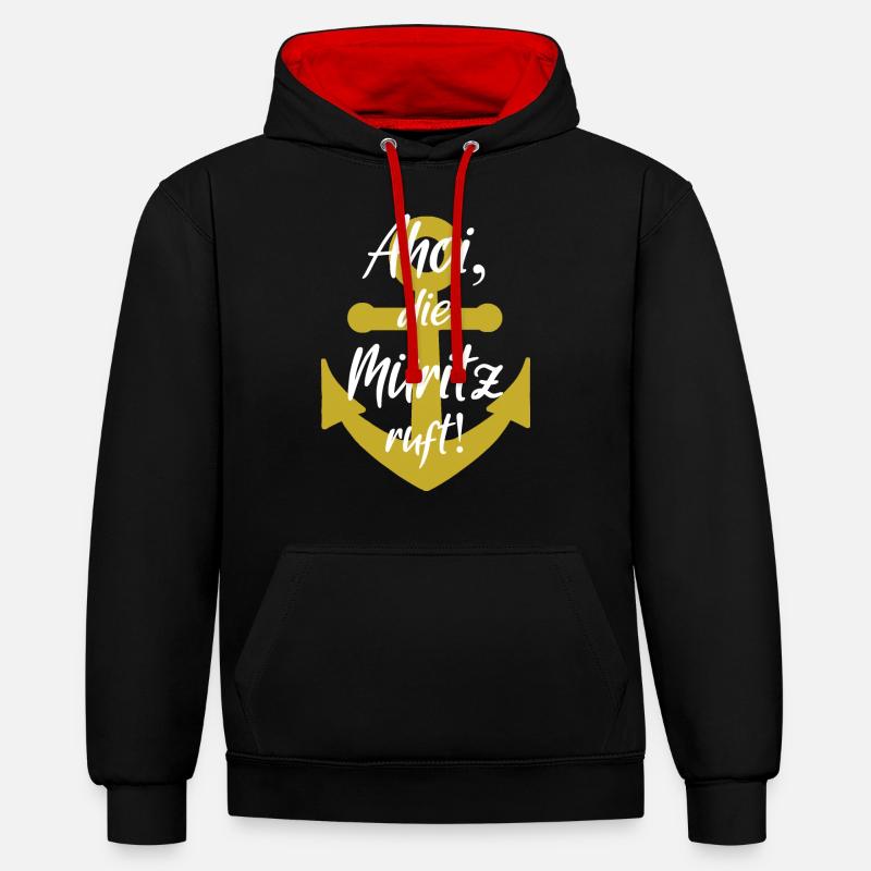 Ahé que Müritz appelle - Sweat à capuche contrasté - noir/rouge